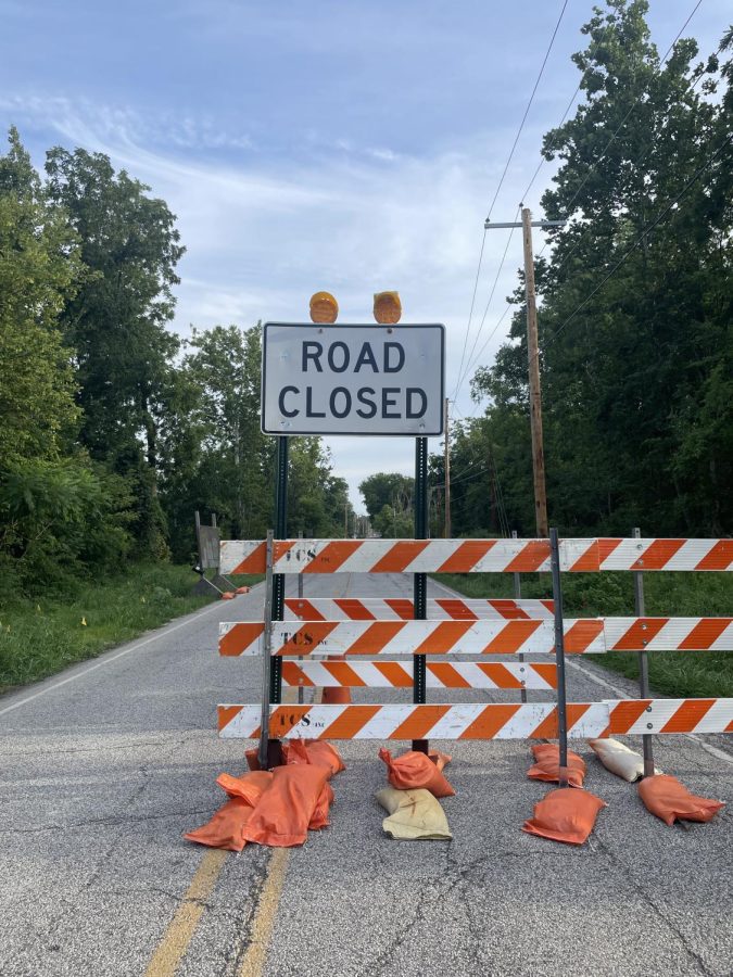 Road Closed sign placed on N Brummitt RD.