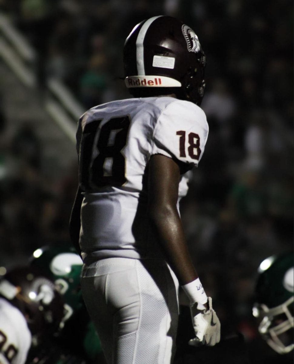 Team Captain Josh Davis surveys the formation of Valparaiso's offense.