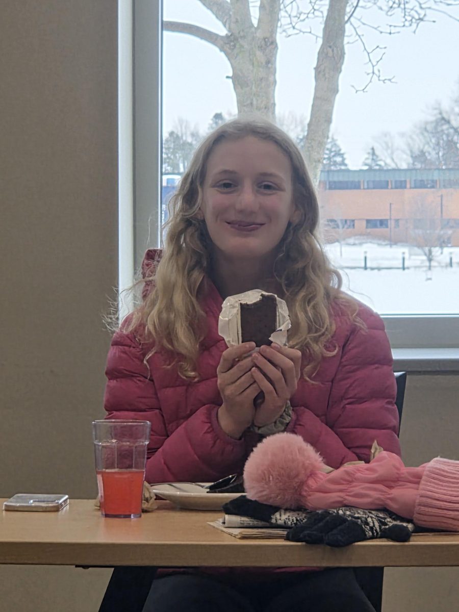 Emmanuelle Engel, 9, enjoys ice cream during the field trip. 