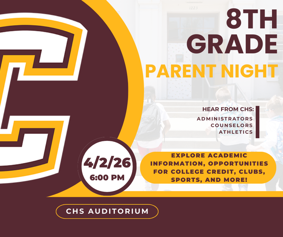 Attention Incoming Freshman! 8th Grade Parent Night Is Right Around The Corner!